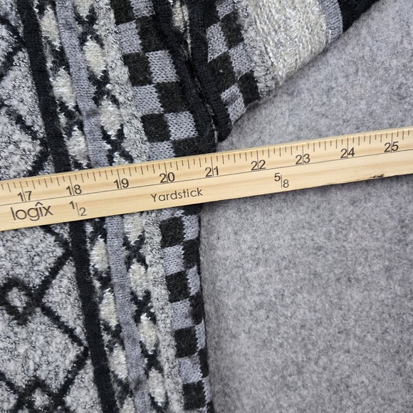 Vintage Croft & Borrow Sweater Mens Large Gray Black 3D Knit 90s Sweatshirt - Picture 9 of 12